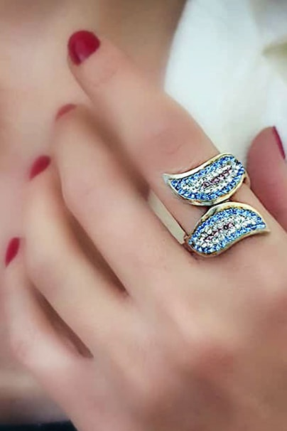 Swarovski taşlı gümüş yüzük