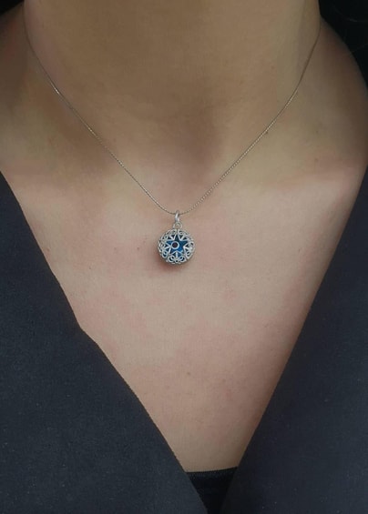 Yıldız figürlü 925ayar gümüş Nazar Boncuklu Kolye