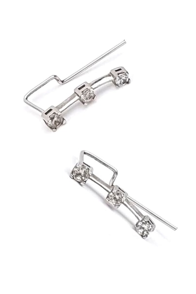 zirkon tasli gümüs tek earcuff küpe