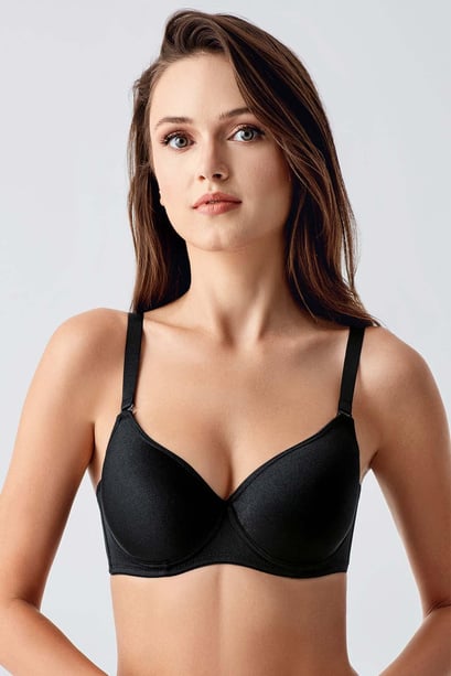 Mısırlı New Bra Desteksiz ve Balenli Siyah Sütyen