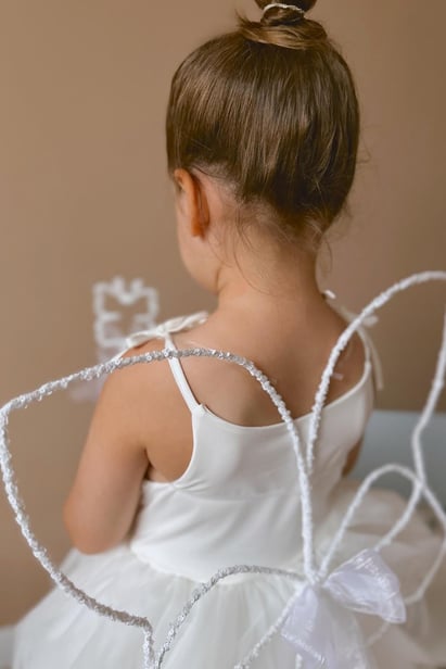 Set of 2 Butterfly Wing Wands with White Sequins