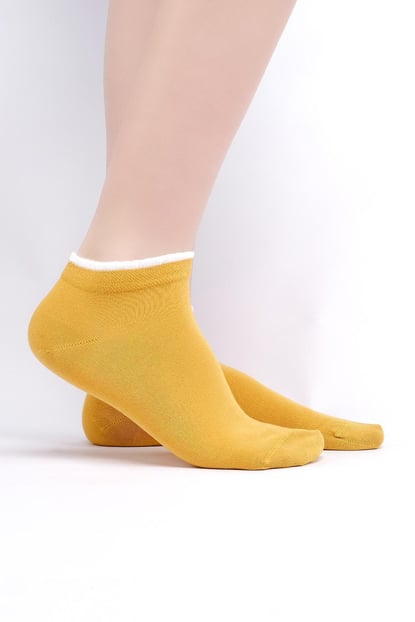 Mısırlı Kadın Modal Tekli Sarı Yazlık Sneaker Çorap