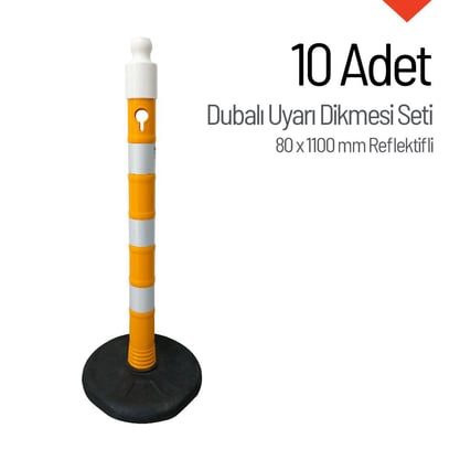 Dubalı Uyarı Dikmesi 80x1100 mm Reflektifli 10'lu Set
