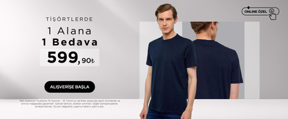 Bisiklet Yaka Tişört Bir Alana Bir Bedava 599,90 TL