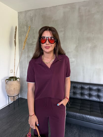 Orijinal Marka , Polo Yaka , Mürdüm , Modal Takım