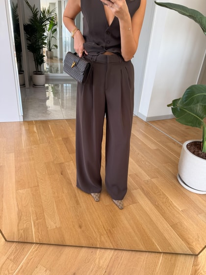Alexis Premium Palazzo Pantolon- Acı Kahve