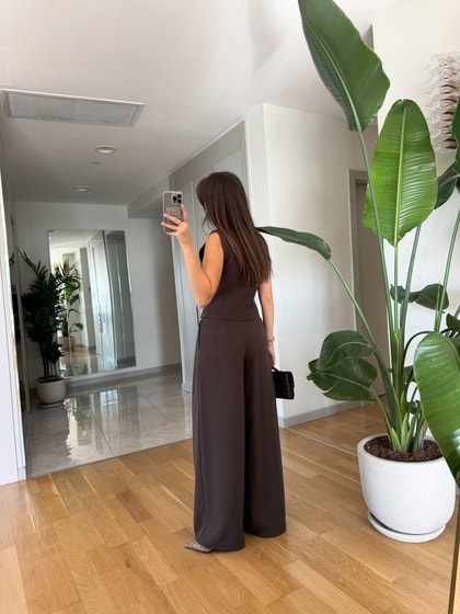 Alexis Premium Palazzo Pantolon- Acı Kahve