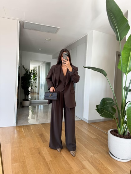 Alexis Premium Palazzo Pantolon- Acı Kahve