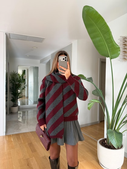 Arrive İki Renkli Atkılı Kazak