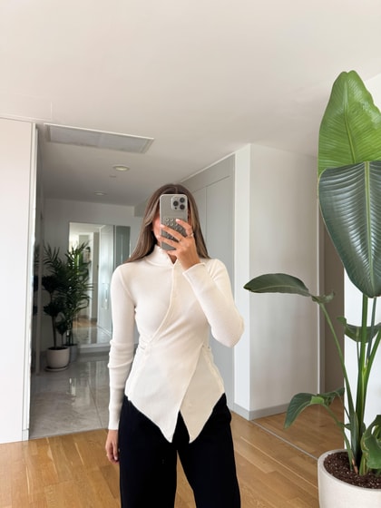 Bloom Düğme Detaylı Triko - Ekru
