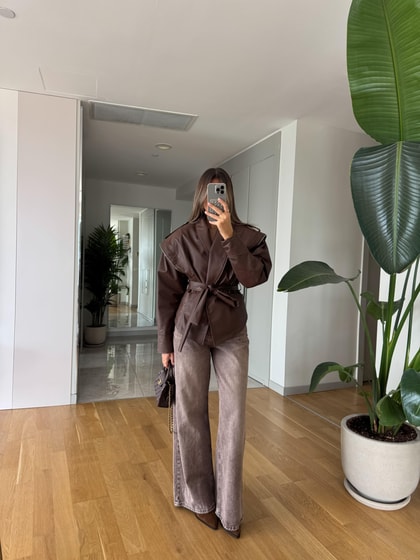 Boris WideLeg Jean - Kahve Tint