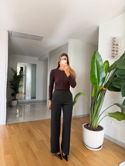 Calis Wide Leg Pantolon - Antrasit