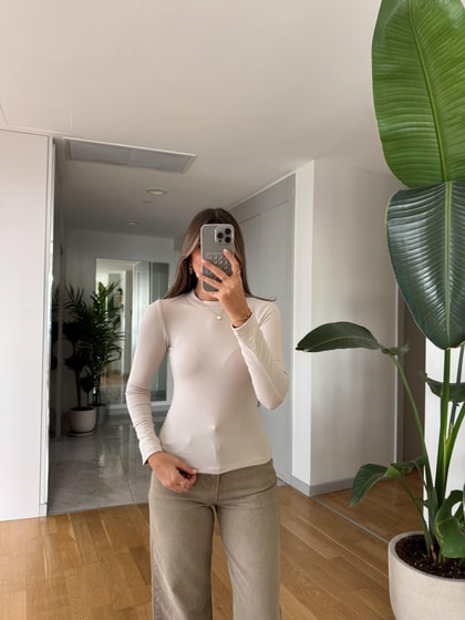 Cozzy Uzun Kollu Basic Bluz - Taş
