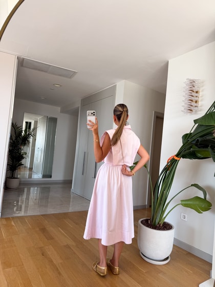 Cs Beli Lastikli Midi Etek - Pembe 