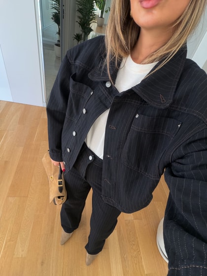 Cs Çizgili Denim Ceket 