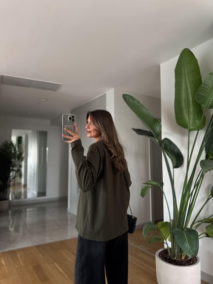 CS Uzun Kollu Basic Salaş Bluz - Haki