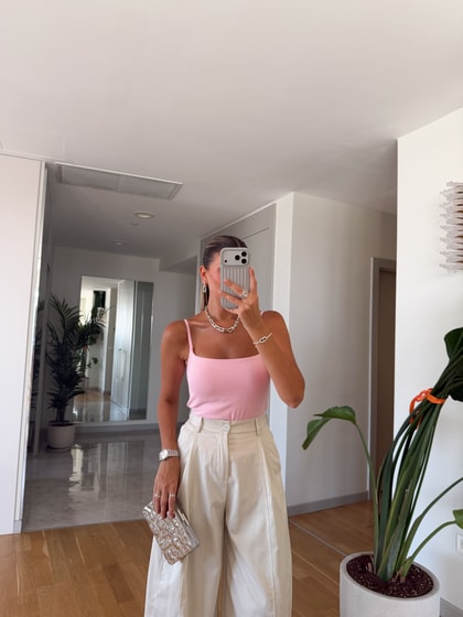 Dilvin Bra Askılı Top - Pembe