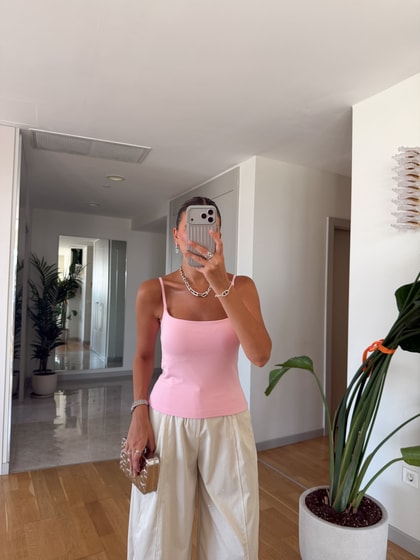 Dilvin Bra Askılı Top - Pembe