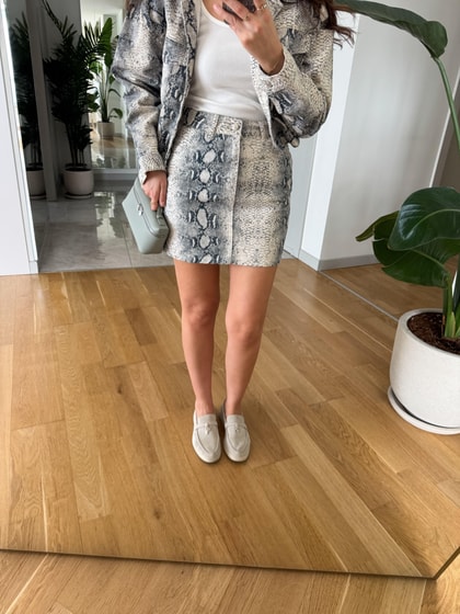 Dilvin Yılan Desenli Etek