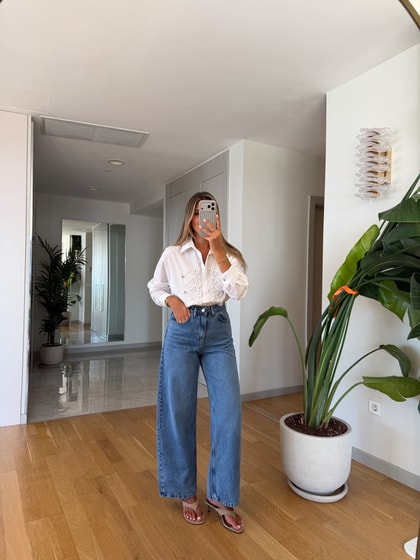 Dobber Yüksek Bel Kemerli Jean - Mavi 