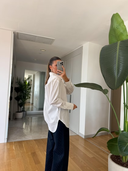 Düğmeli Oxford Gömlek - Beyaz 