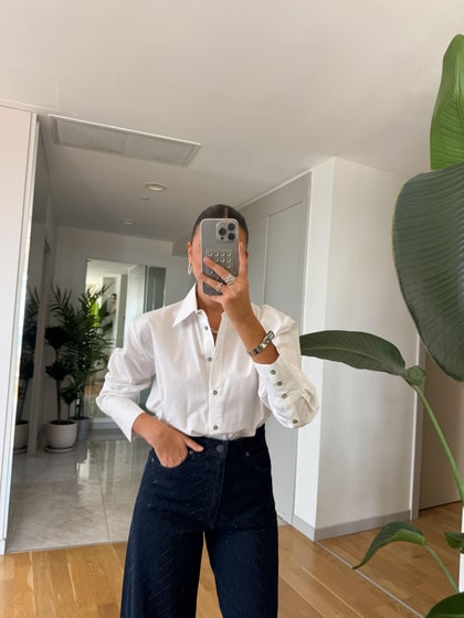 Düğmeli Oxford Gömlek - Beyaz 