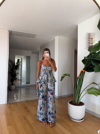 Empirme Askılı Bluz Pantolon Takım - Lacivert