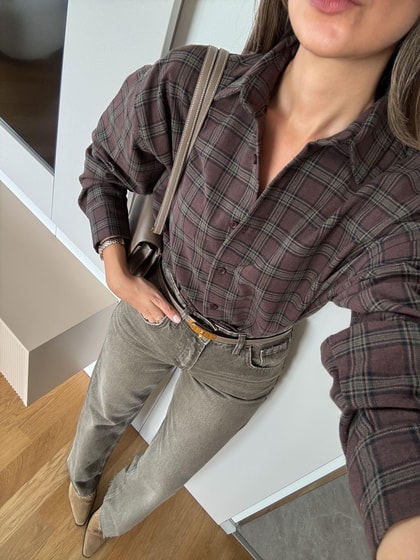 Eva Kahve Ekoseli Gömlek 
