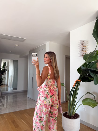 Floral Baskılı Büstiyer Pantolon Takım 