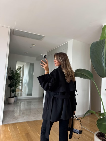 Fp Kısa Trençkot - Siyah