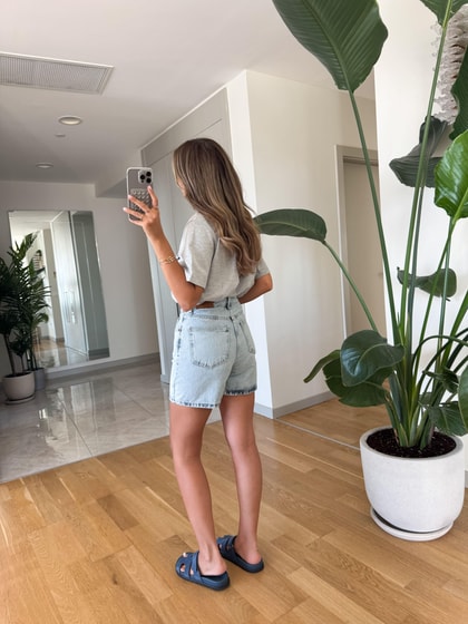 Hawain Denim Şort - Açık Mavi