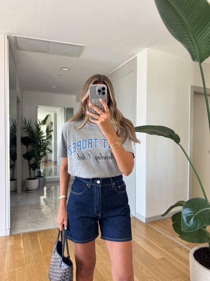 Hawain Denim Şort - Koyu Lacivert