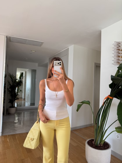 İnce Askılı Dantelli Atlet - Beyaz