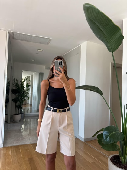 İnce Askılı Poliamid Atlet - Siyah