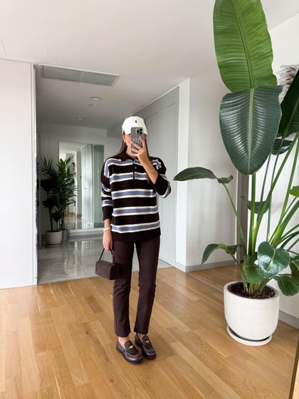 Irana Kemerli Kesik Paça Jean - Kahve