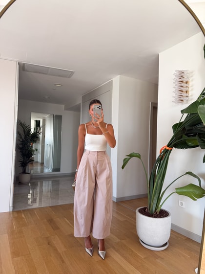 İthal Taşlı Balon Pantolon - Pembe