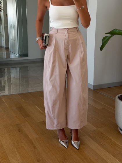 İthal Taşlı Balon Pantolon - Pembe