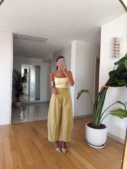 İthal Taşlı Balon Pantolon - Yeşil