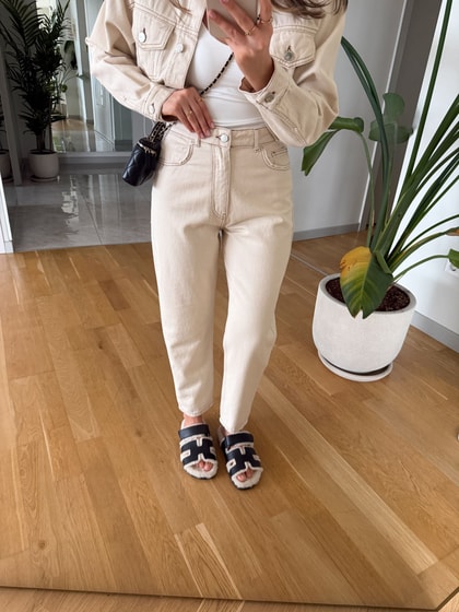 Joyce Mom Fit Jean - Krem
