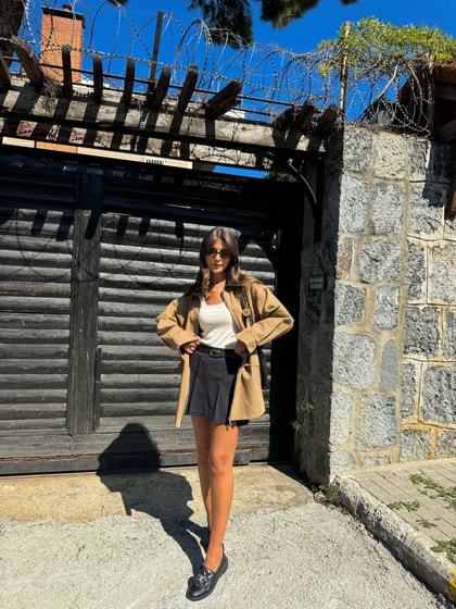 Kemerli Piliseli Şort Etek
