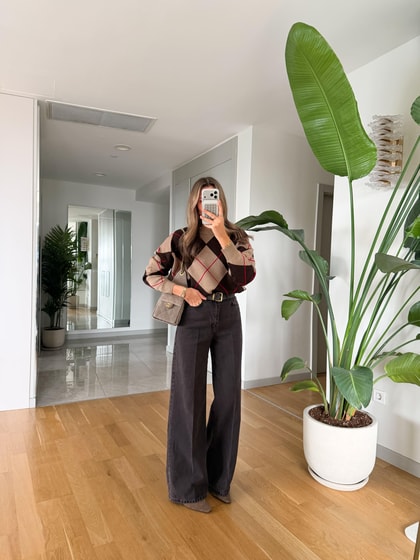 Koyu Kahve Wide Leg Jean