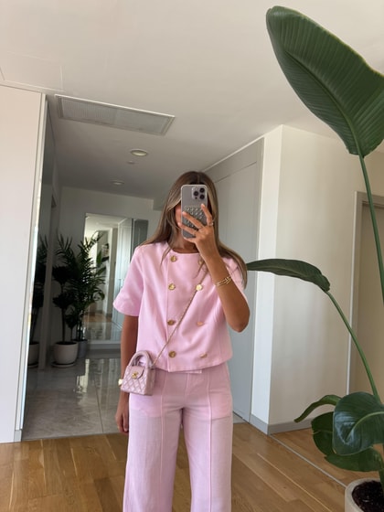 Lagune Ceket Pantolon Takım - Pembe