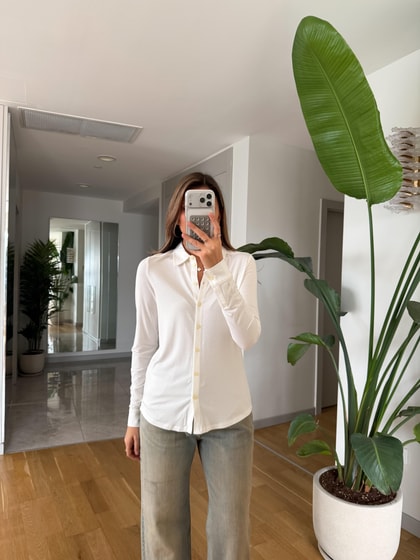 Marc Polo Yaka Basic Bluz - Ekru