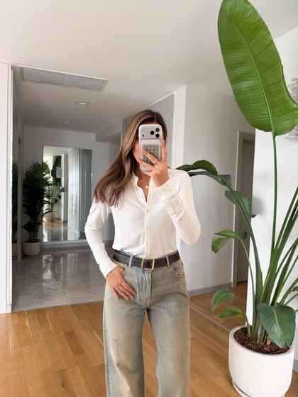 Marc Polo Yaka Basic Bluz - Ekru