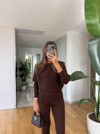 Marsel Fitilli Triko Takım - Kahve