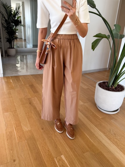 Massi Beli Lastikli Pantolon - Camel
