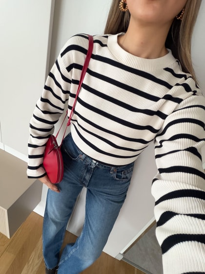 Massi Bisiklet Yaka Çizgili Triko