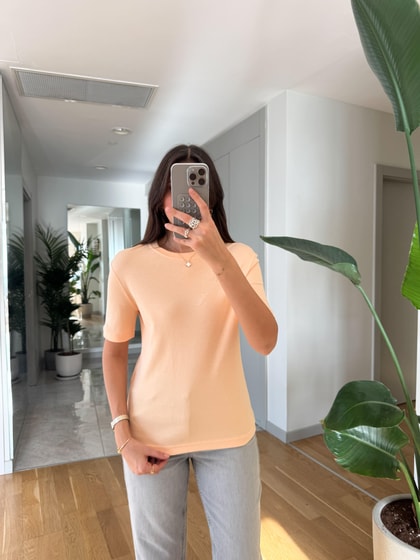 Massimo Bisiklet Yaka Tişört-Yavruağzı