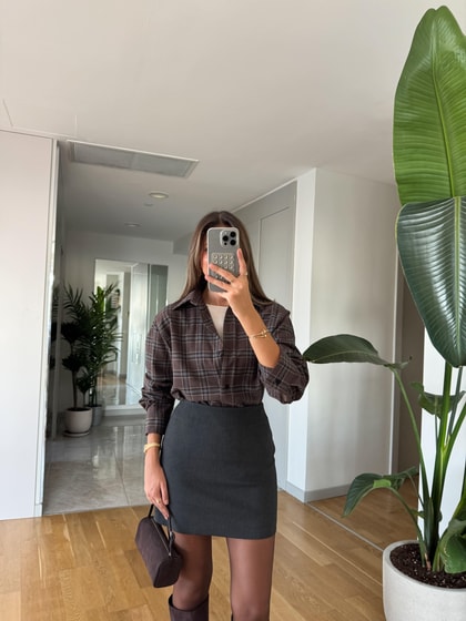 Meloni Ekose Gömlek - Kahve