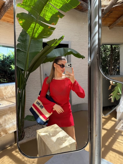 Merserize Beach Elbisesi - Kırmızı
